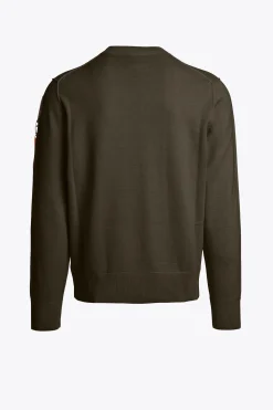 Parajumpers Tricot-BASIC BRAW - TRUI MET RONDE HALS DEEP MOSS