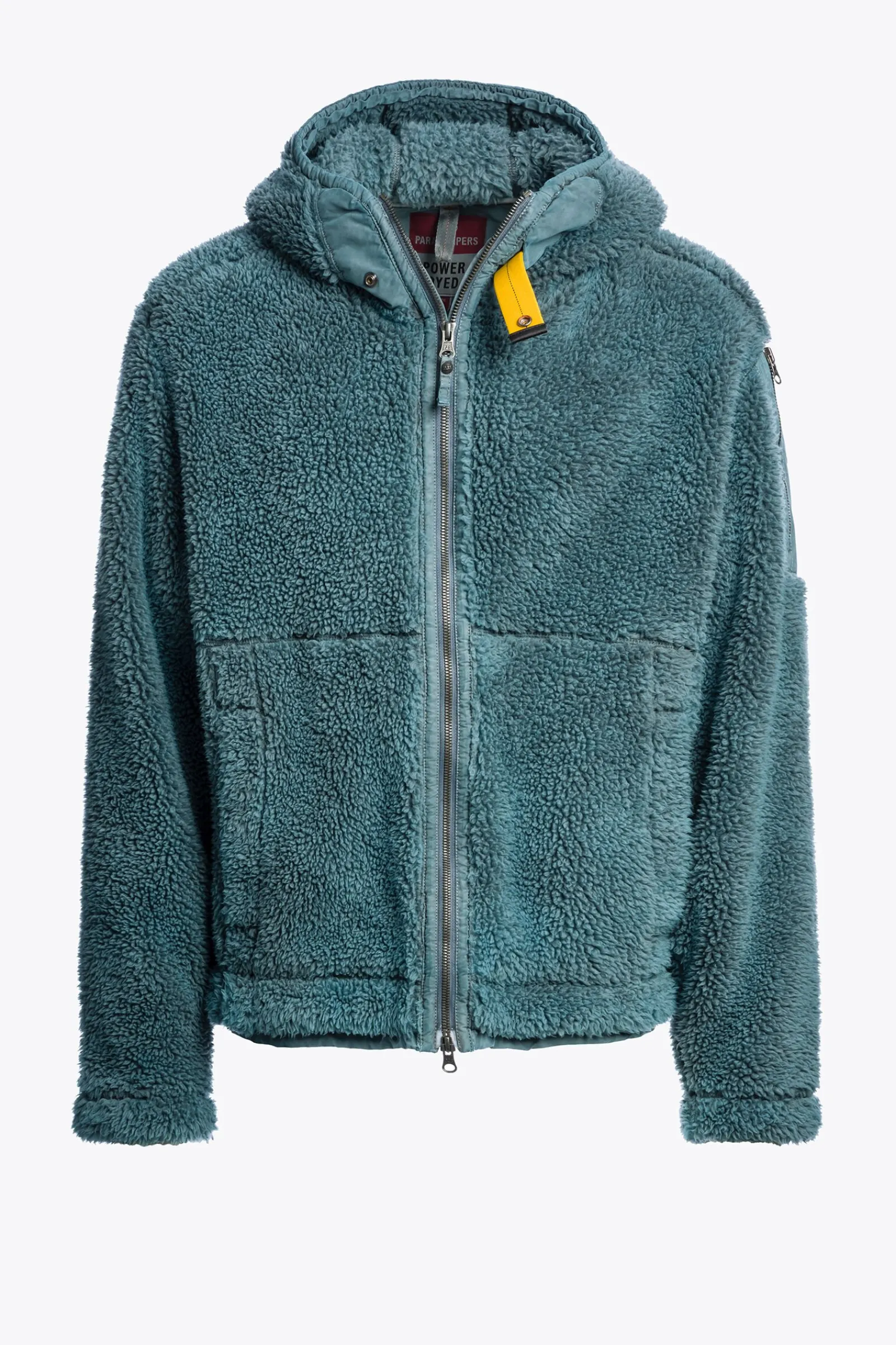 Parajumpers Sweaters-CAMAGLIO - SWEATER MET CAPUCHON VAN KRULLEND FLEECE PURITAN GREY