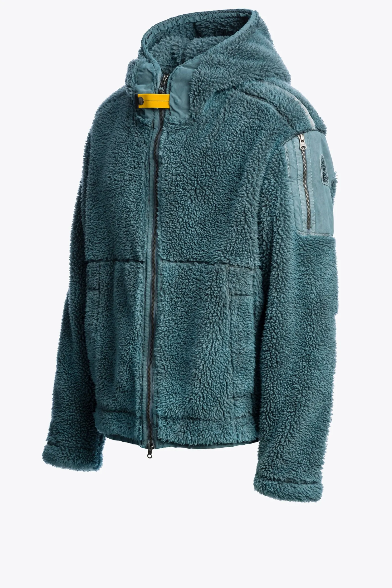 Parajumpers Sweaters-CAMAGLIO - SWEATER MET CAPUCHON VAN KRULLEND FLEECE PURITAN GREY
