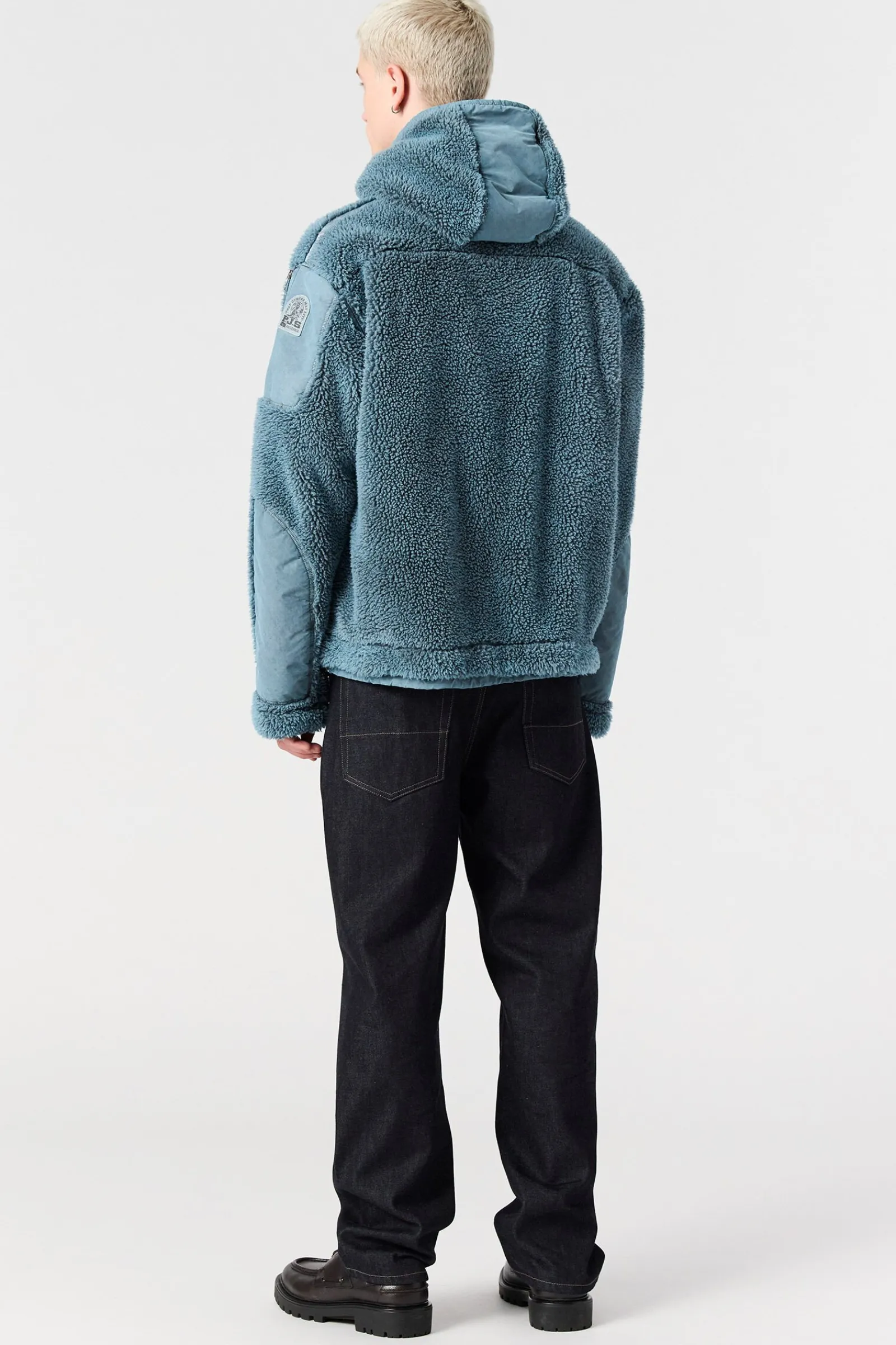 Parajumpers Sweaters-CAMAGLIO - SWEATER MET CAPUCHON VAN KRULLEND FLEECE PURITAN GREY