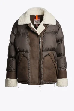 Parajumpers Leren Jasjes|Donsjassen-CHYNA - KORTE DONSJAS EARTH BROWN