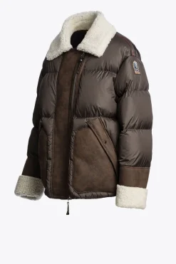 Parajumpers Leren Jasjes|Donsjassen-CHYNA - KORTE DONSJAS EARTH BROWN