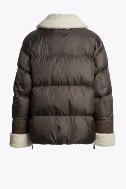 Parajumpers Leren Jasjes|Donsjassen-CHYNA - KORTE DONSJAS EARTH BROWN