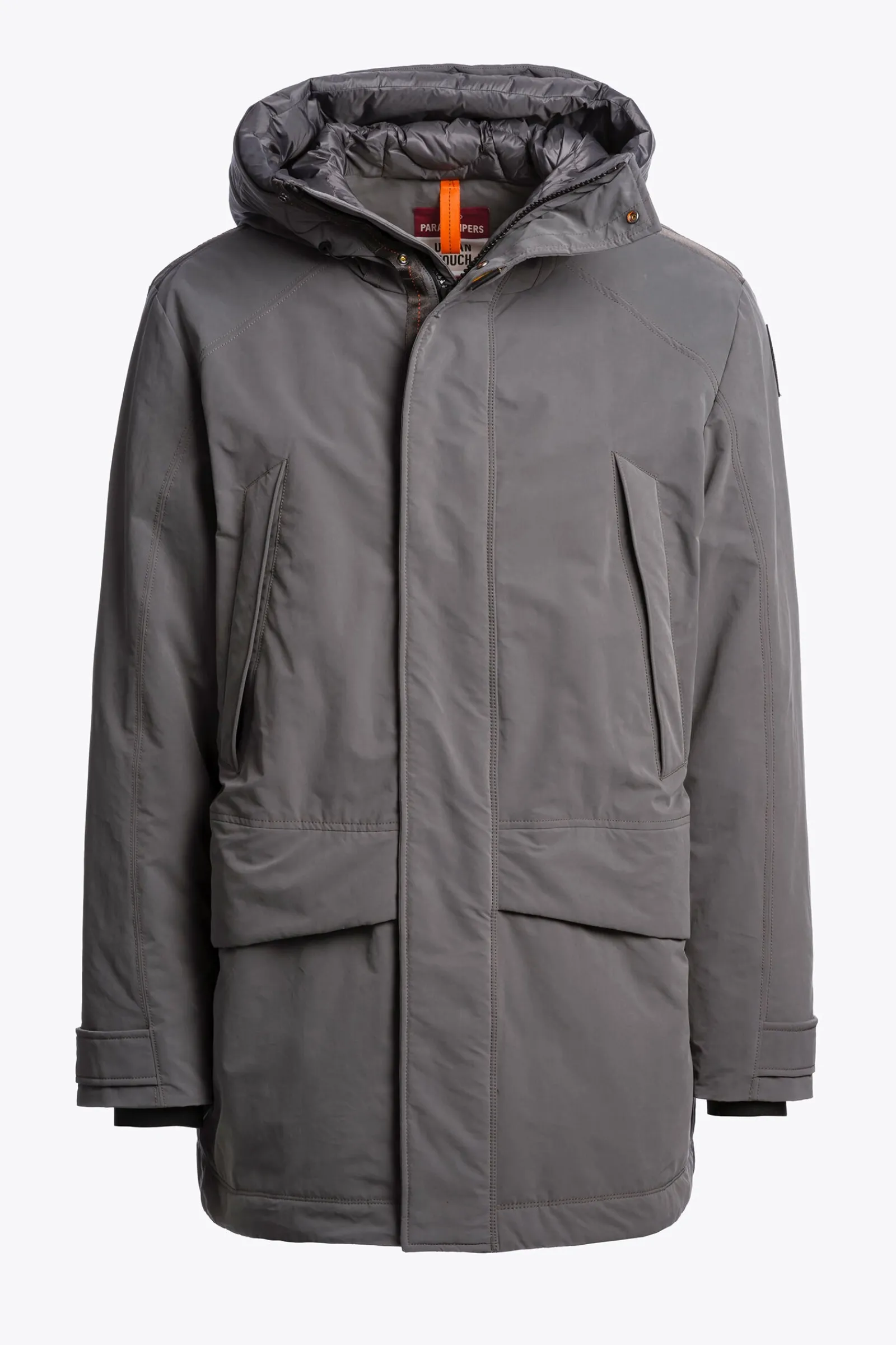 Parajumpers Donsjassen|Jasjes-EFREM - LANG JACK MET CAPUCHON PEWTER