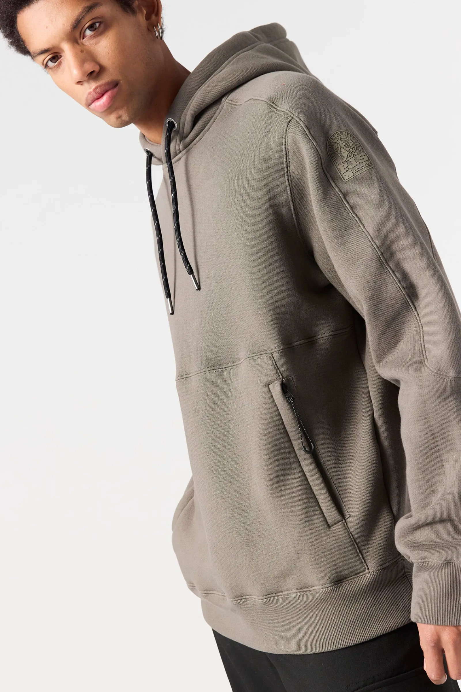 Parajumpers Sweaters-ELIJAH - FLEECE MET CAPUCHON BLACK