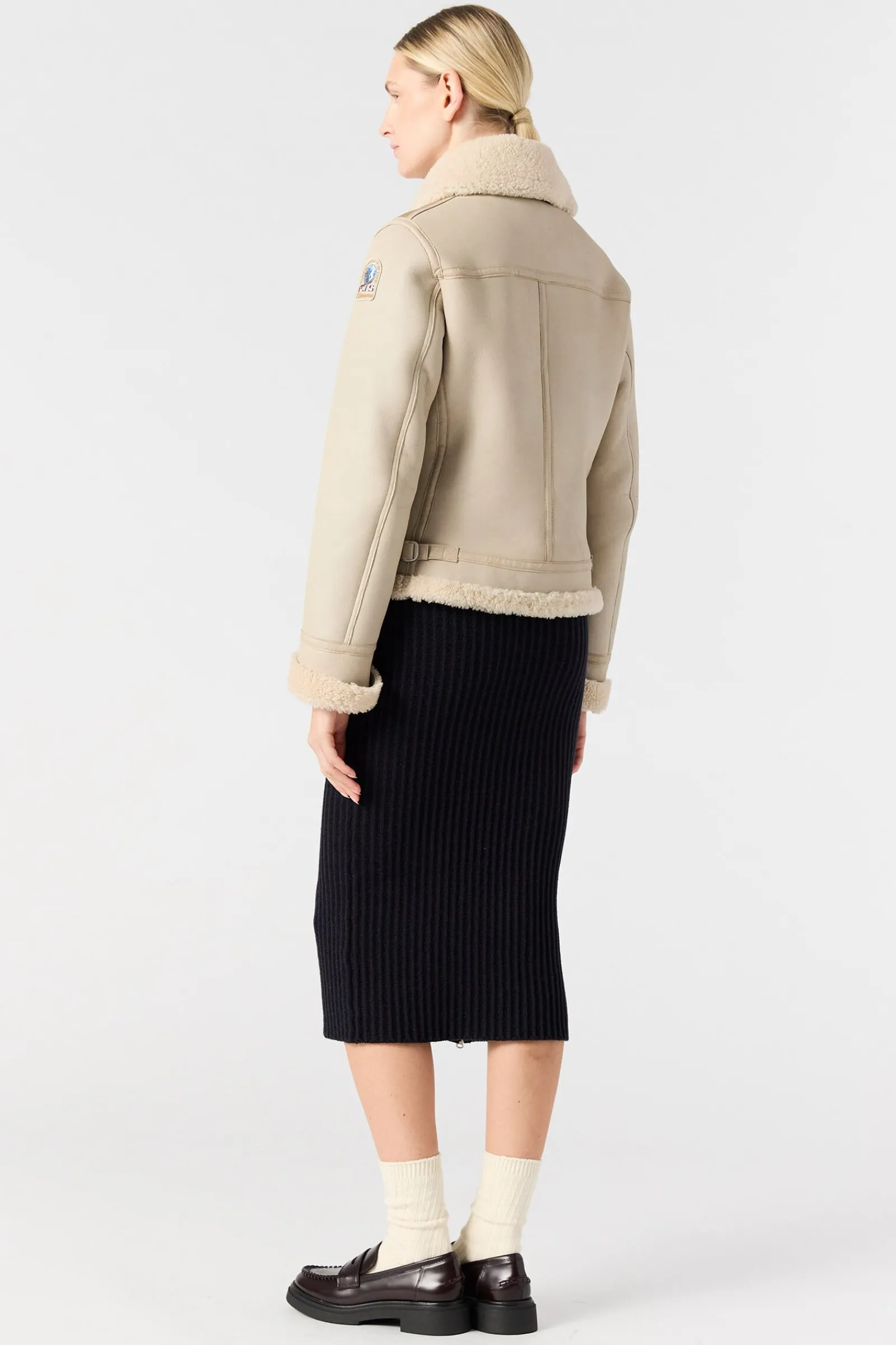 Parajumpers Jasjes|Leren Jasjes-GIALEAN SPECIAL - SHEARLING JACK OAT