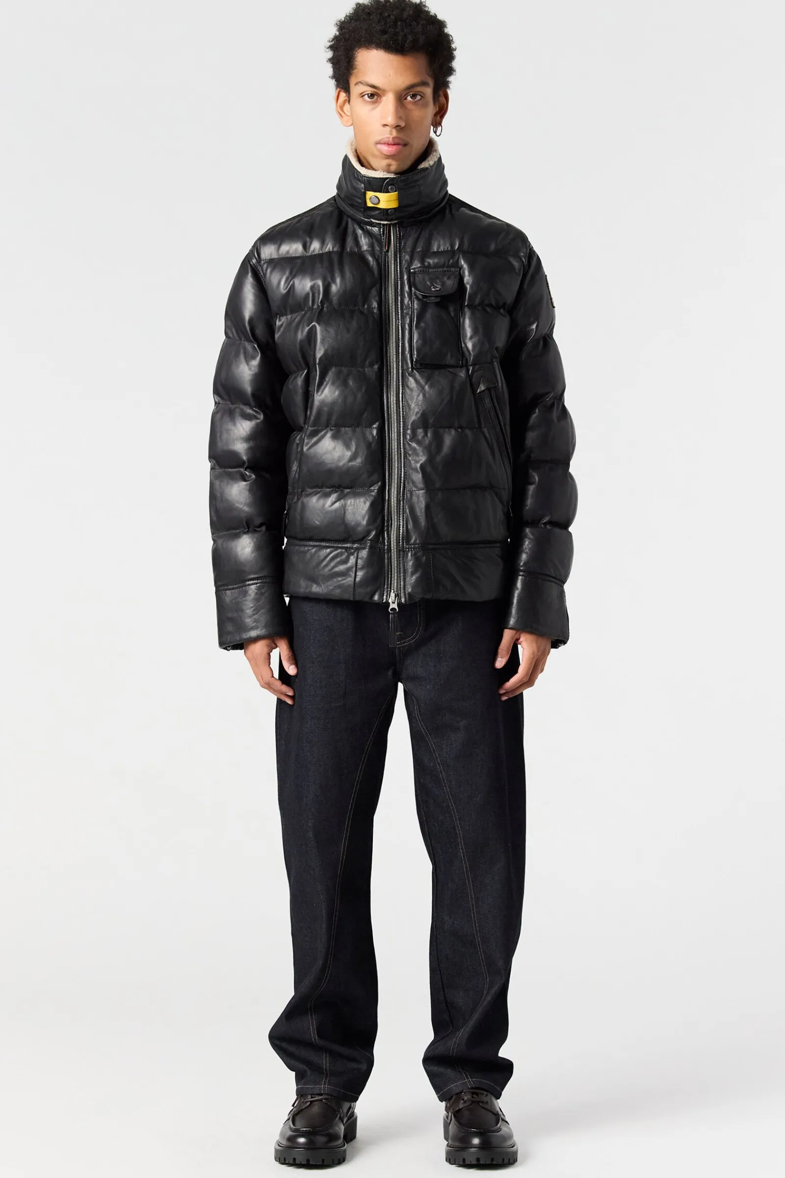 Parajumpers Leren Jasjes|Bomberjacken-GIAN - LEREN JAS BLACK