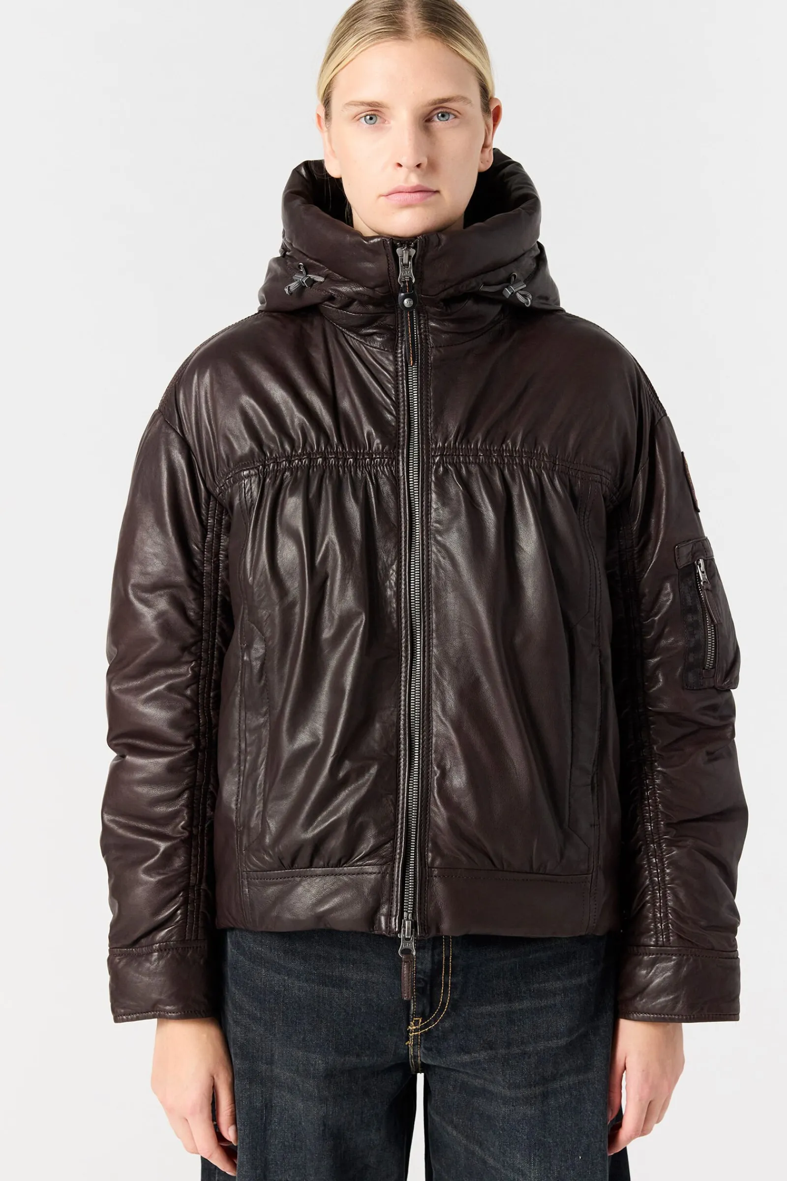 Parajumpers Leren Jasjes|Jasjes-GRACIA - LEREN JAS CHESTNUT