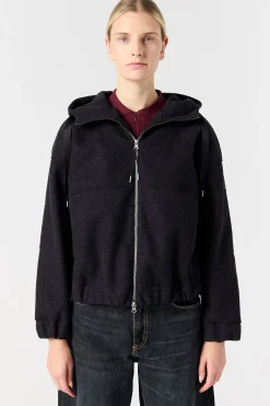 Parajumpers Sweaters-ILEAN - FLANELLEN SWEATER BLACK MELANGE