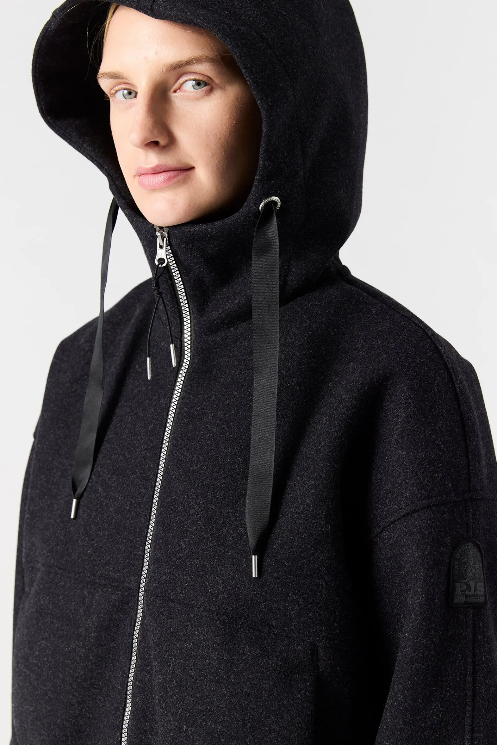 Parajumpers Sweaters-ILEAN - FLANELLEN SWEATER BLACK MELANGE