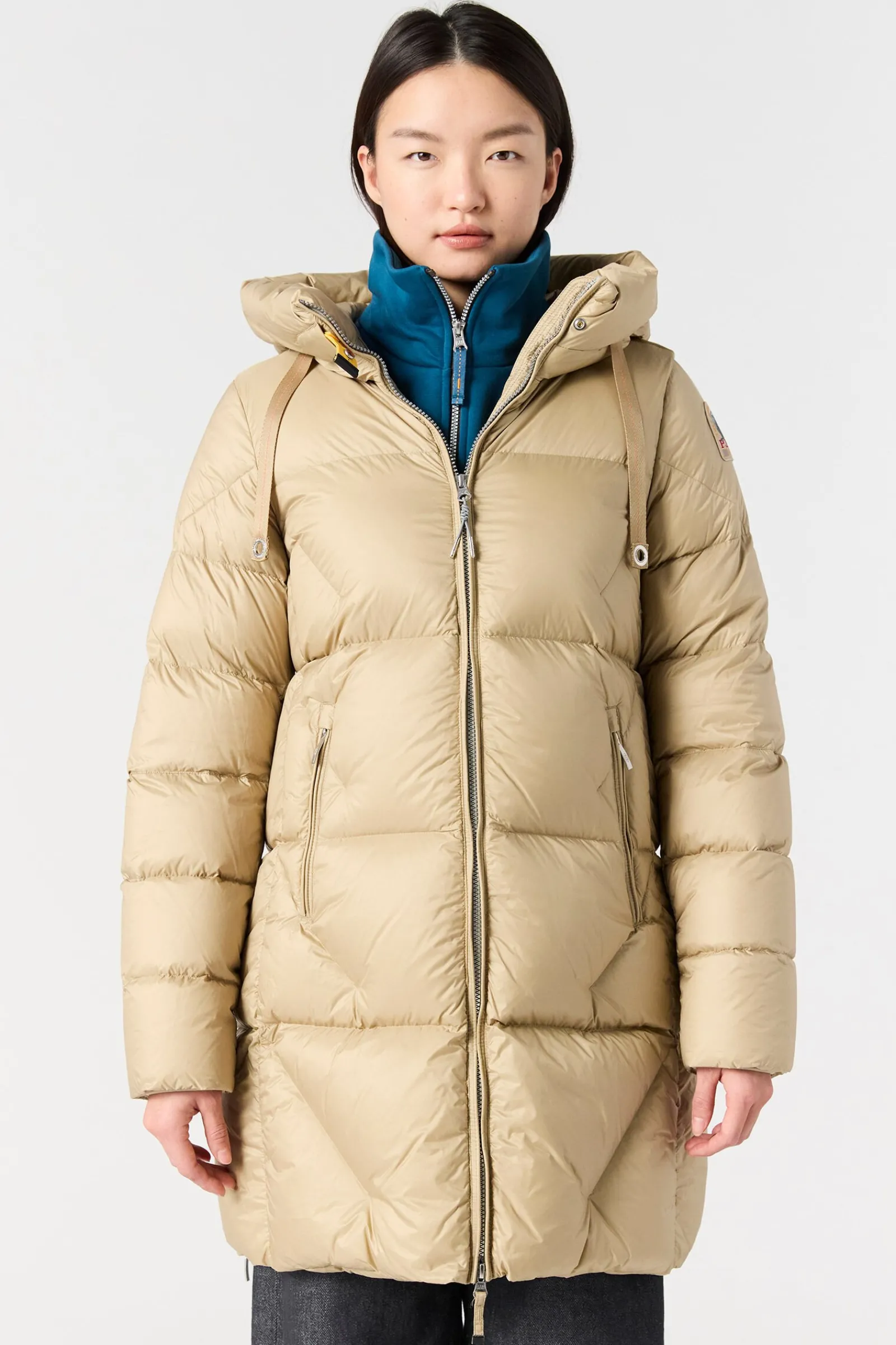 Parajumpers Donsjassen-JANET - DONSJACK MET CAPUCHON OLIVE GREY