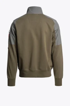 Parajumpers Sweaters-JANGO - FLEECE MET VOLLEDIGE RITS OLIVE GREY-PEWTER