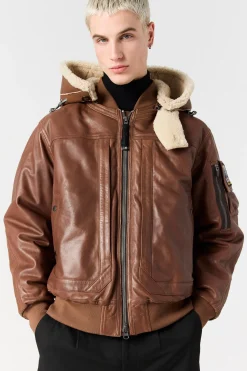Parajumpers Bomberjacken|Jasjes-JULIUS SPECIAL - LEREN BOMBERJACK CLAY
