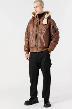 Parajumpers Bomberjacken|Jasjes-JULIUS SPECIAL - LEREN BOMBERJACK CLAY
