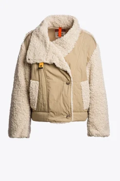 Parajumpers Jasjes-KAEDE - BOMBERJACK VAN KRULLEND FLEECE SUNKISSED-MOONBEAM-CHATEAU