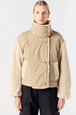 Parajumpers Jasjes-KAEDE - BOMBERJACK VAN KRULLEND FLEECE SUNKISSED-MOONBEAM-CHATEAU