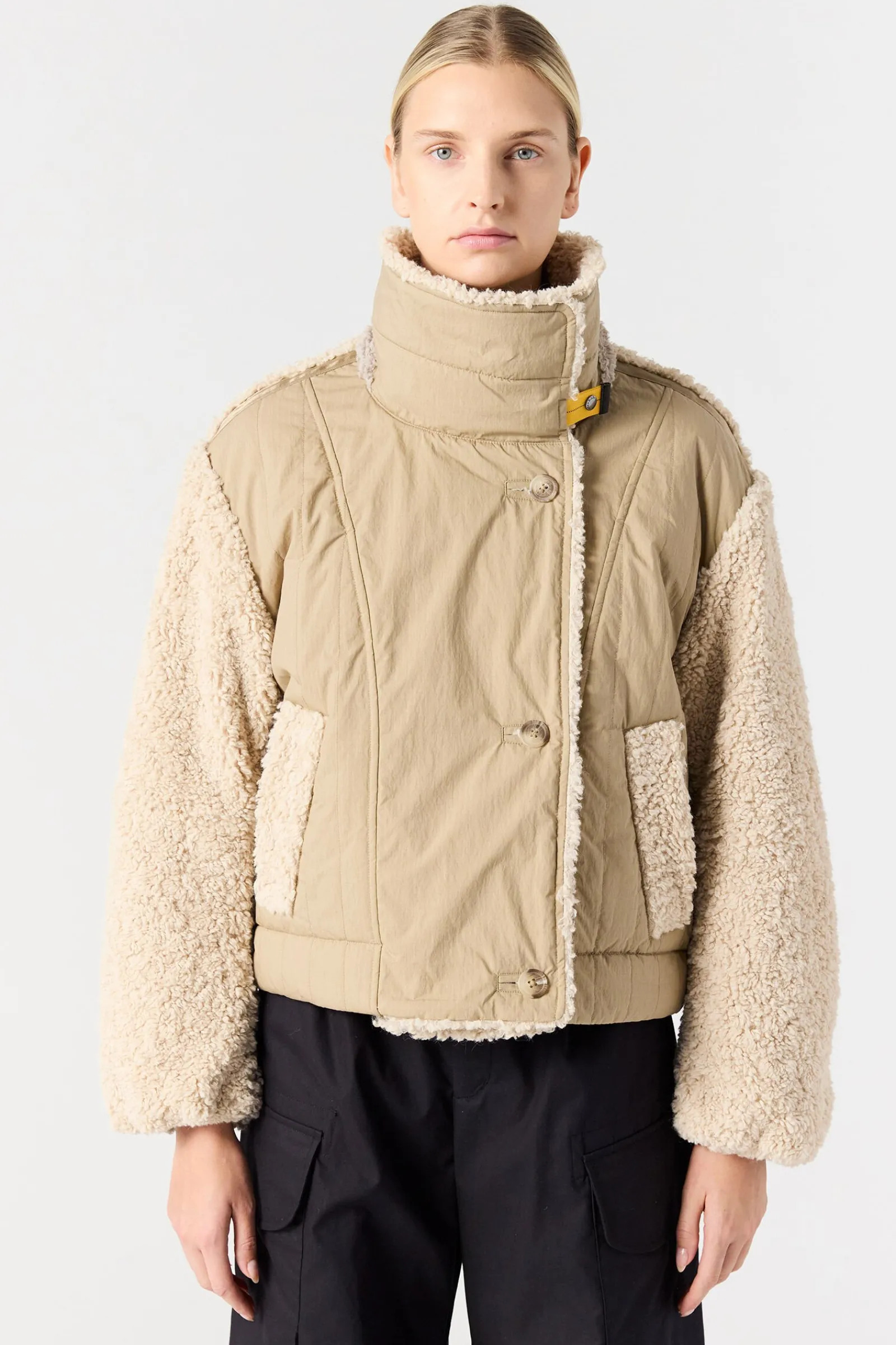Parajumpers Jasjes-KAEDE - BOMBERJACK VAN KRULLEND FLEECE SUNKISSED-MOONBEAM-CHATEAU