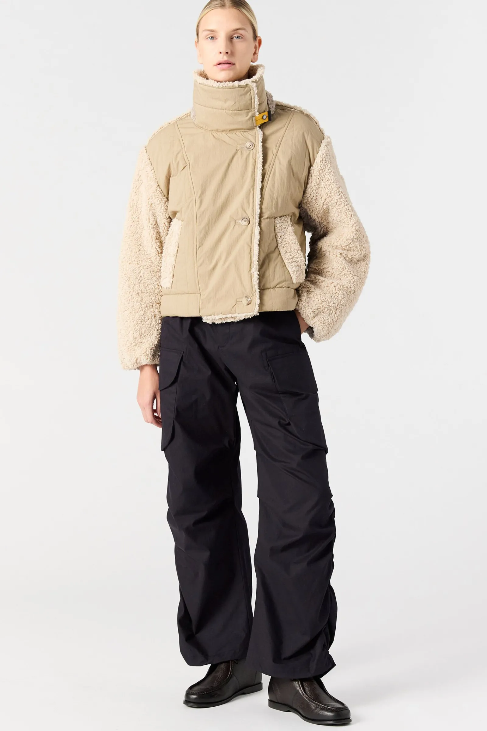 Parajumpers Jasjes-KAEDE - BOMBERJACK VAN KRULLEND FLEECE SUNKISSED-MOONBEAM-CHATEAU
