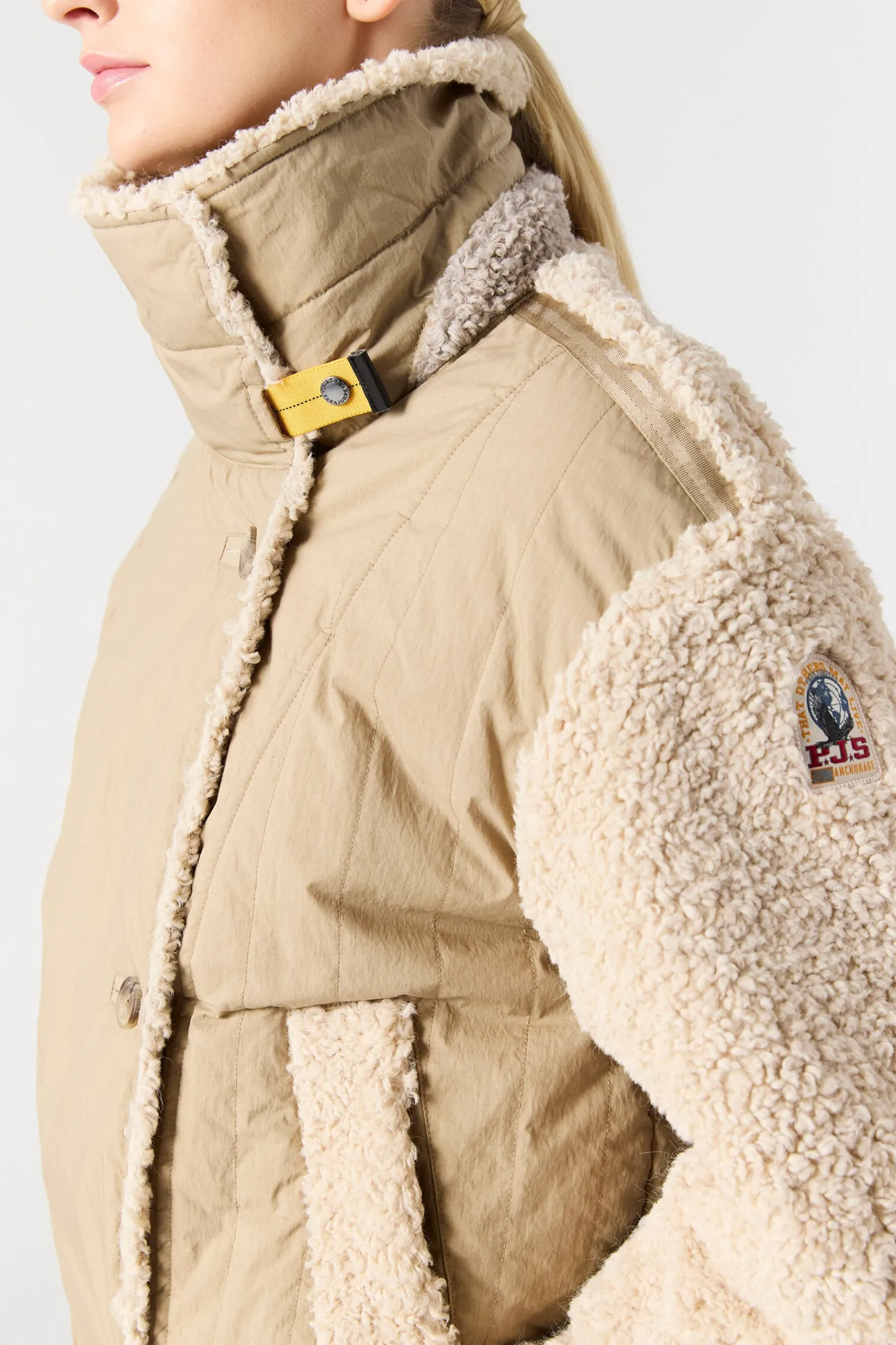 Parajumpers Jasjes-KAEDE - BOMBERJACK VAN KRULLEND FLEECE SUNKISSED-MOONBEAM-CHATEAU
