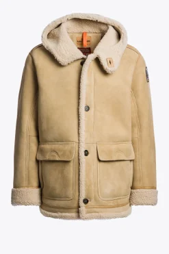 Parajumpers Parka Jas|Leren Jasjes-KIEFER SPECIAL - SHEARLING JACK DESERT KHAKI