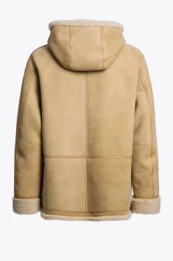 Parajumpers Parka Jas|Leren Jasjes-KIEFER SPECIAL - SHEARLING JACK DESERT KHAKI