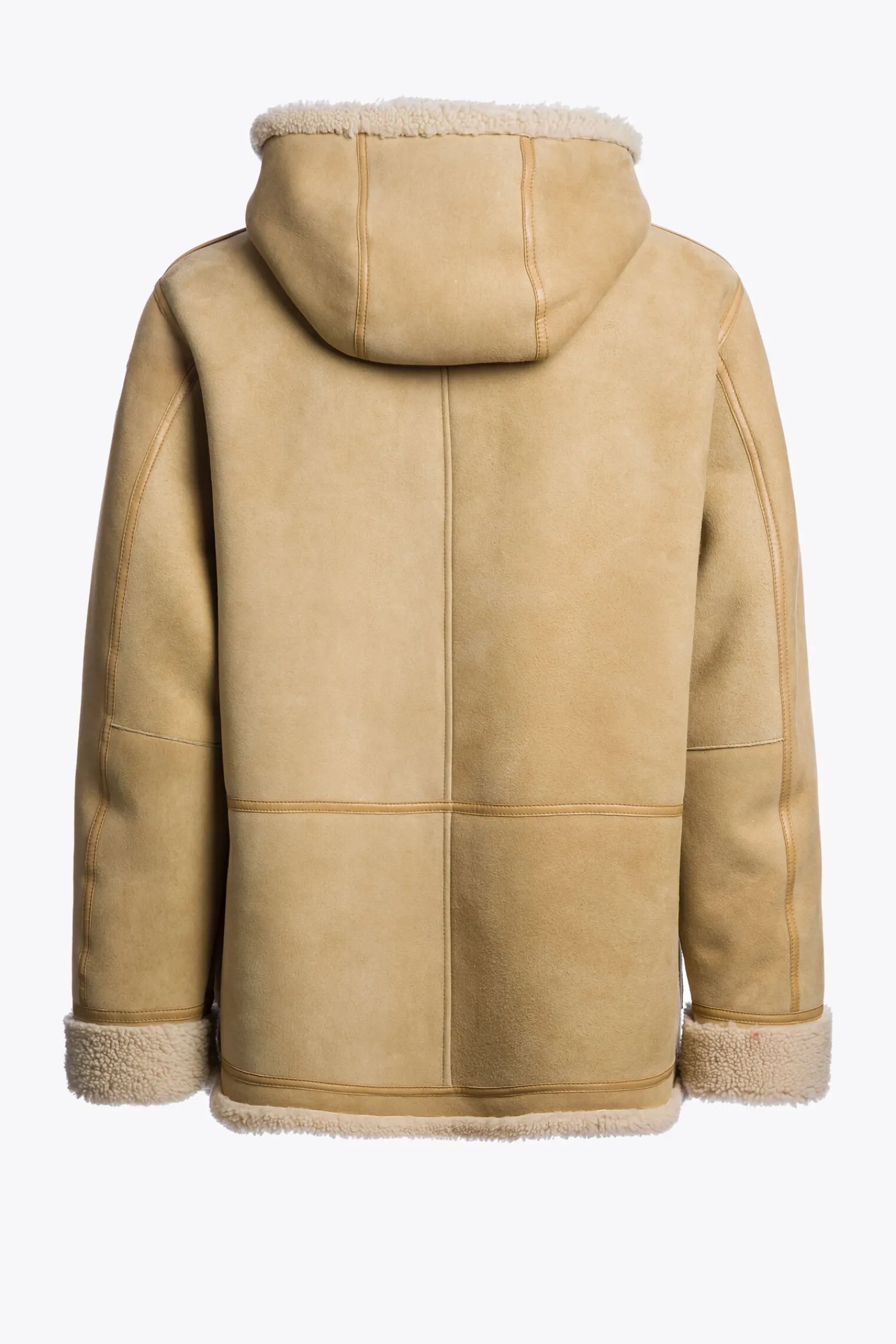 Parajumpers Parka Jas|Leren Jasjes-KIEFER SPECIAL - SHEARLING JACK DESERT KHAKI