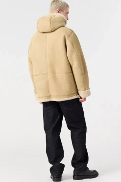 Parajumpers Parka Jas|Leren Jasjes-KIEFER SPECIAL - SHEARLING JACK DESERT KHAKI