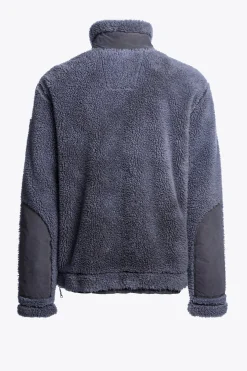 Parajumpers Sweaters-KIMBALL - SWEATER MET VOLLEDIGE RITS VAN KRULLEND FLEECE BLUE NAVY