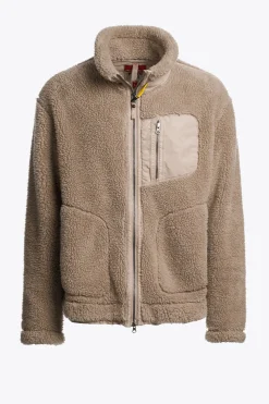 Parajumpers Sweaters-KIMBALL - SWEATER MET VOLLEDIGE RITS VAN KRULLEND FLEECE MASTIC