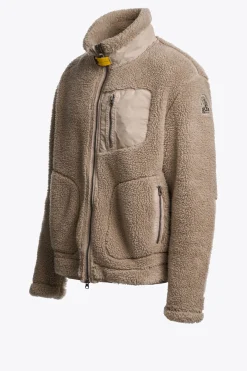Parajumpers Sweaters-KIMBALL - SWEATER MET VOLLEDIGE RITS VAN KRULLEND FLEECE MASTIC
