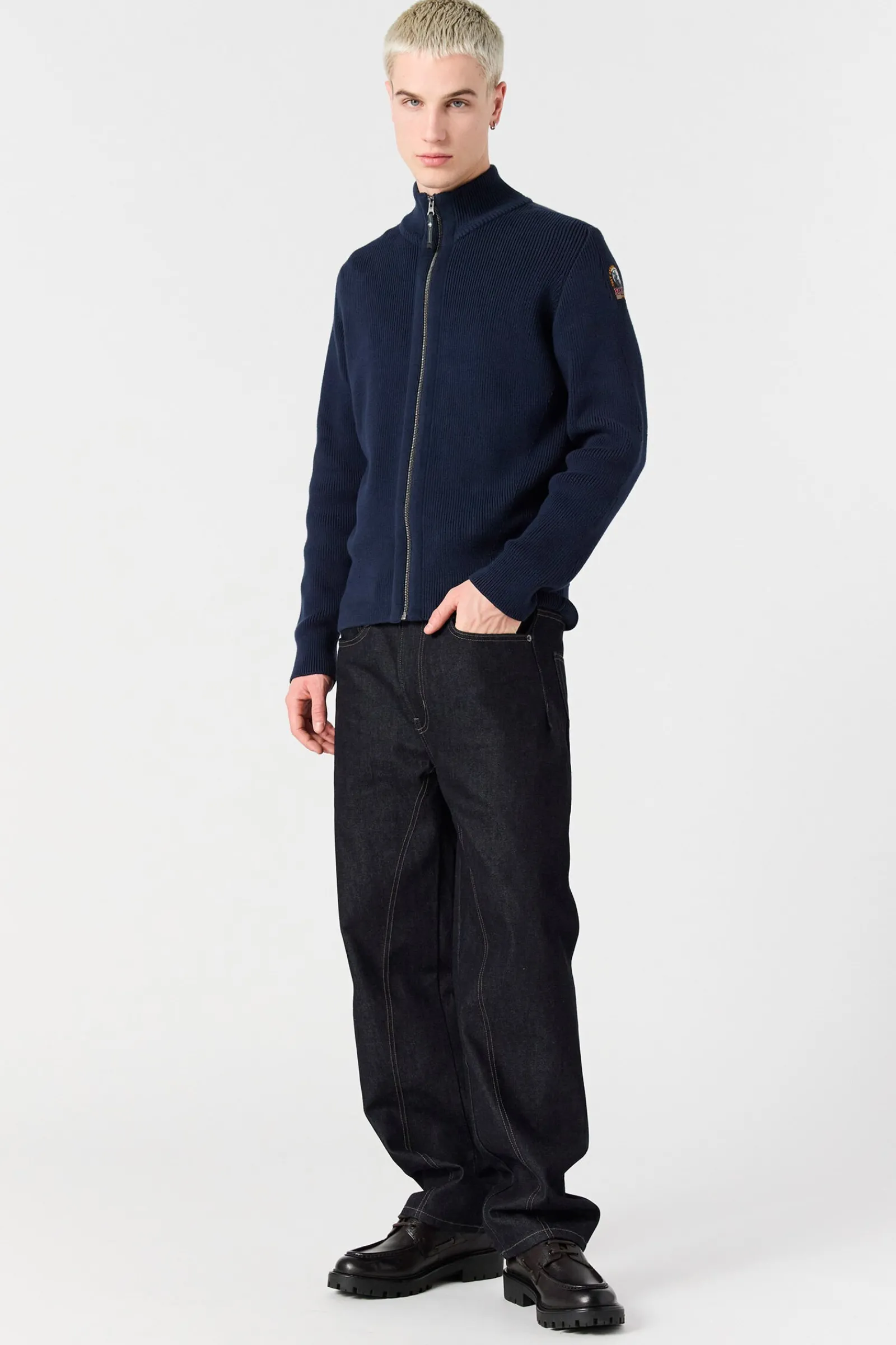 Parajumpers Tricot-MANNY - VEST MET VOLLEDIGE RITS BLUE NAVY