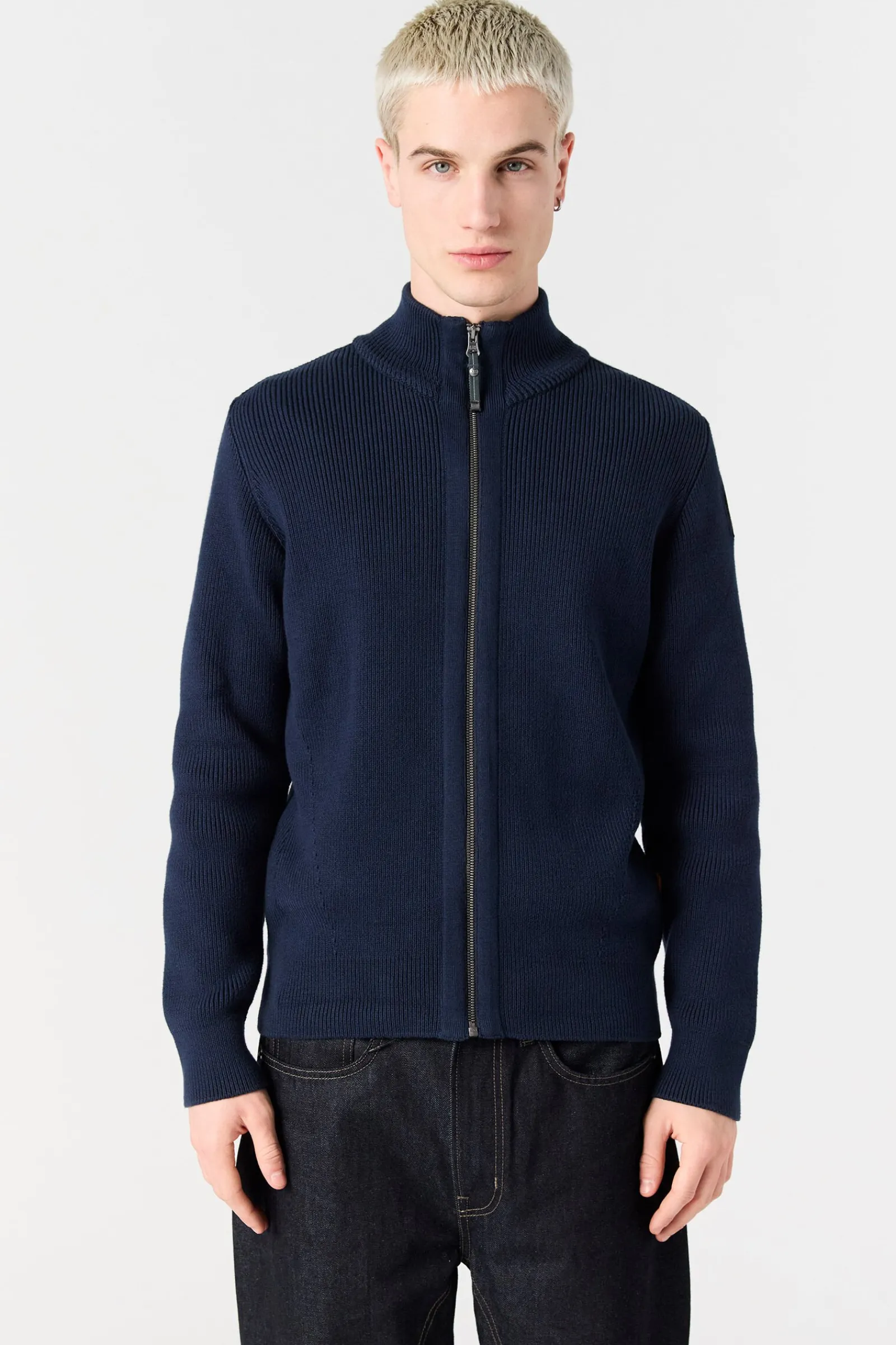 Parajumpers Tricot-MANNY - VEST MET VOLLEDIGE RITS BLUE NAVY