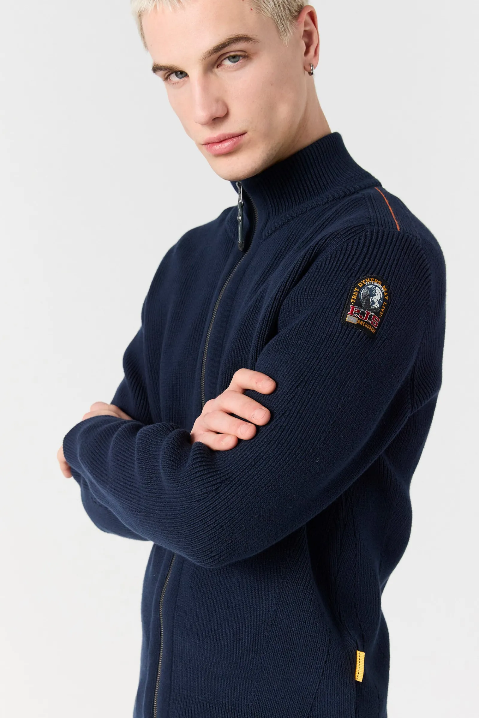 Parajumpers Tricot-MANNY - VEST MET VOLLEDIGE RITS BONE