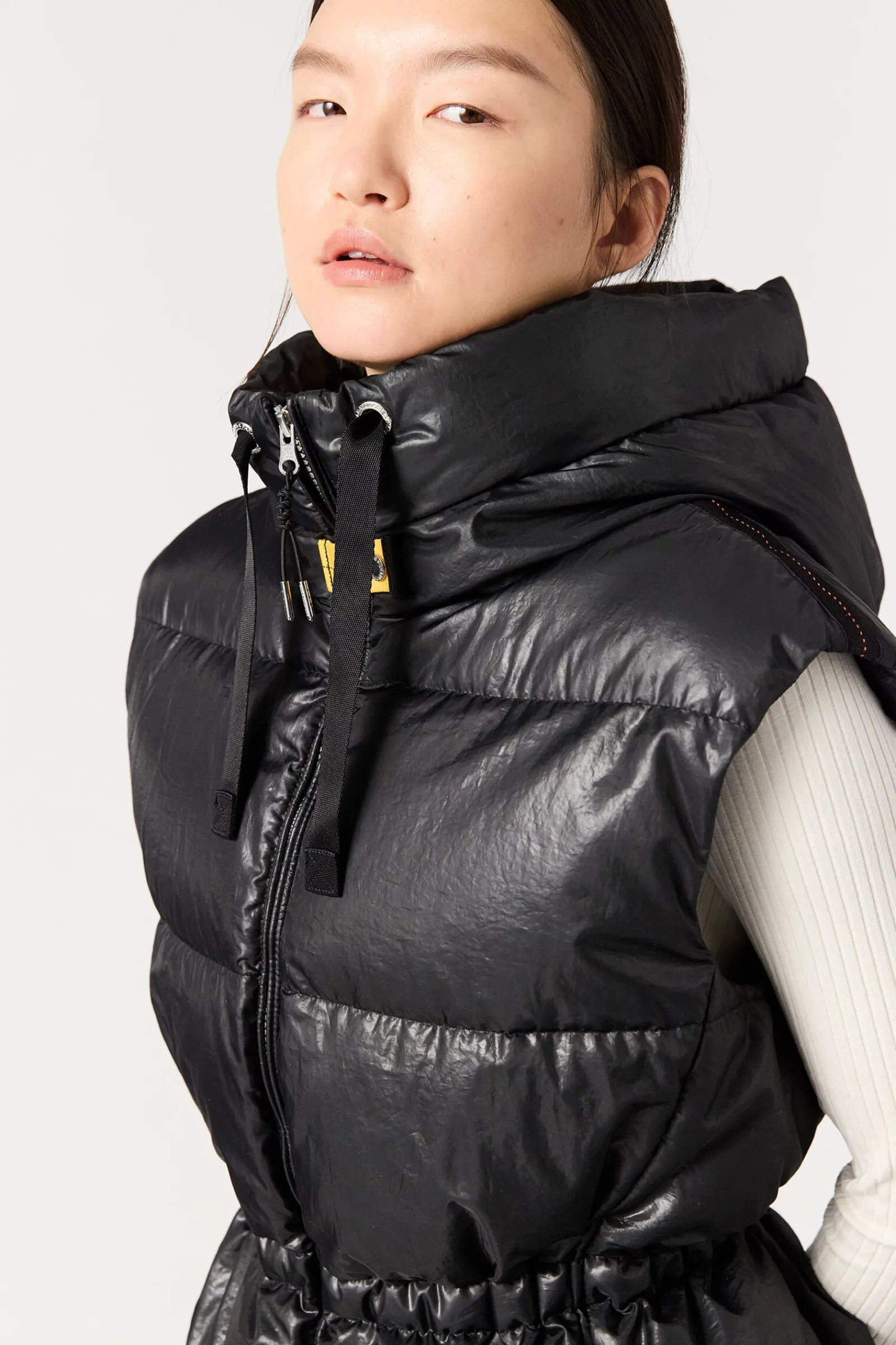 Parajumpers Gilets|Donsjassen-MICOL - GILET MET CAPUCHON BLACK