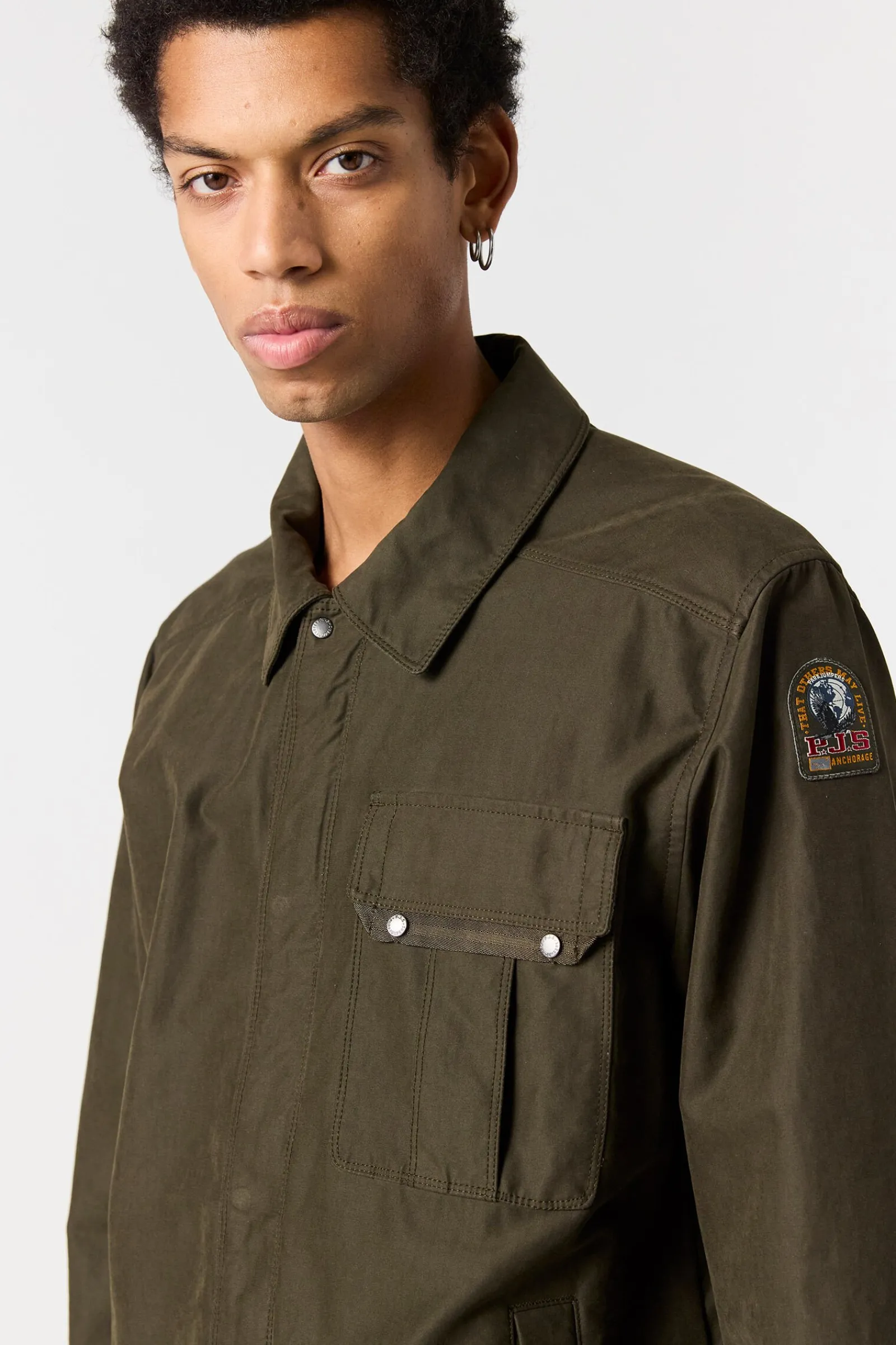 Parajumpers Overhemden-MIURA - OVERSHIRT DEEP MOSS