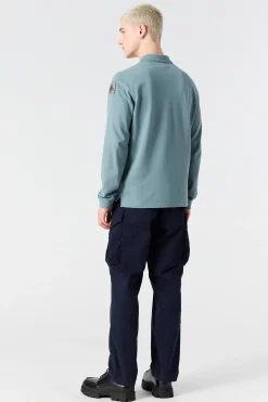 Parajumpers Polos En T-Shirts-OBERON - POLO MET LANGE MOUWEN PURITAN GREY