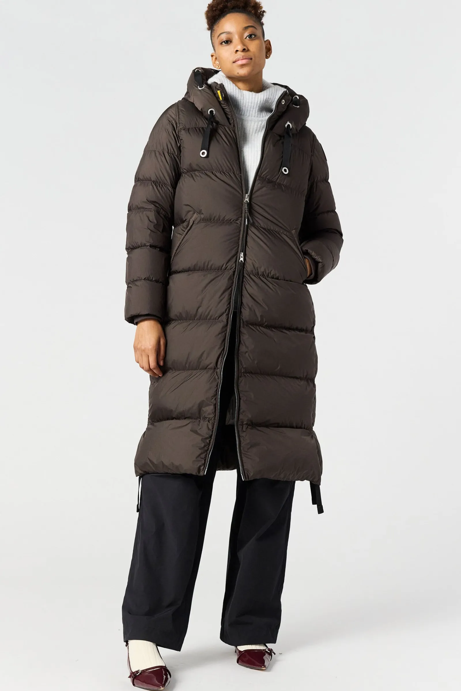 Parajumpers Donsjassen|Jasjes-PANDA - LANGE DONSJAS EARTH BROWN