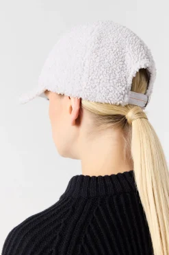 Parajumpers Petten|Petten-POWER - HONKBALPET VAN KRULLENDE FLEECE PEARL GREY
