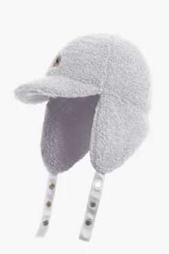 Parajumpers Petten|Petten-POWER - JOCKEYPET VAN KRULLENDE FLEECE PEARL GREY