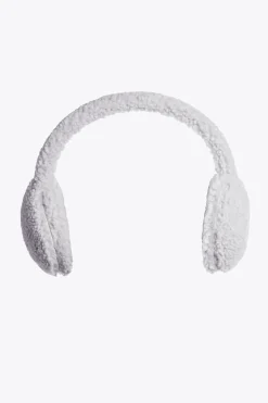 Parajumpers Petten|Petten-POWER - OORWARMERS VAN KRULLENDE FLEECE PEARL GREY