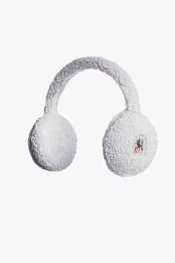 Parajumpers Petten|Petten-POWER - OORWARMERS VAN KRULLENDE FLEECE PEARL GREY