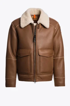 Parajumpers Leren Jasjes|Bomberjacken-RODNEY SPECIAL - LEREN BOMBERJACK CLAY