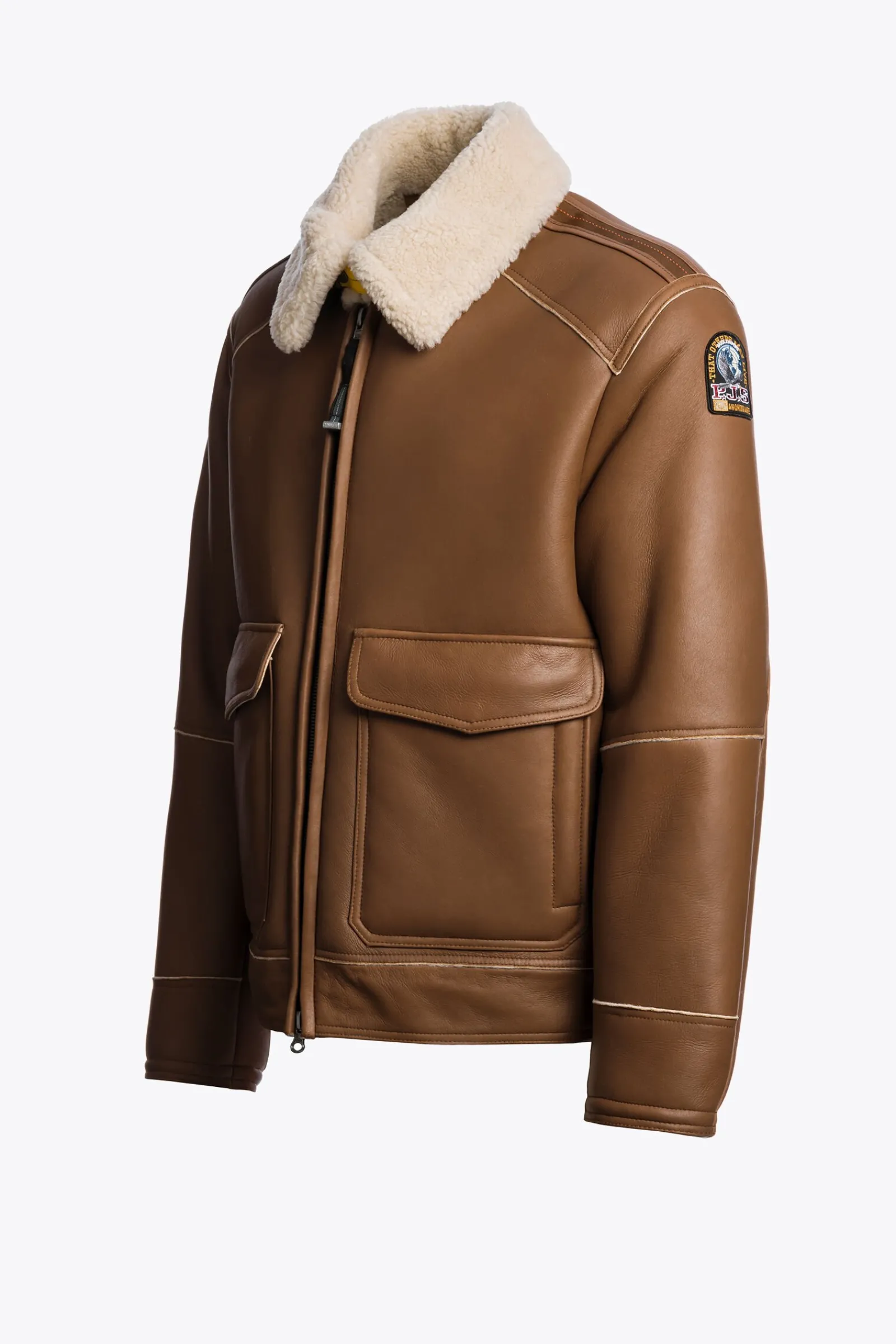 Parajumpers Leren Jasjes|Bomberjacken-RODNEY SPECIAL - LEREN BOMBERJACK CLAY