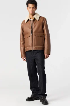 Parajumpers Leren Jasjes|Bomberjacken-RODNEY SPECIAL - LEREN BOMBERJACK CLAY
