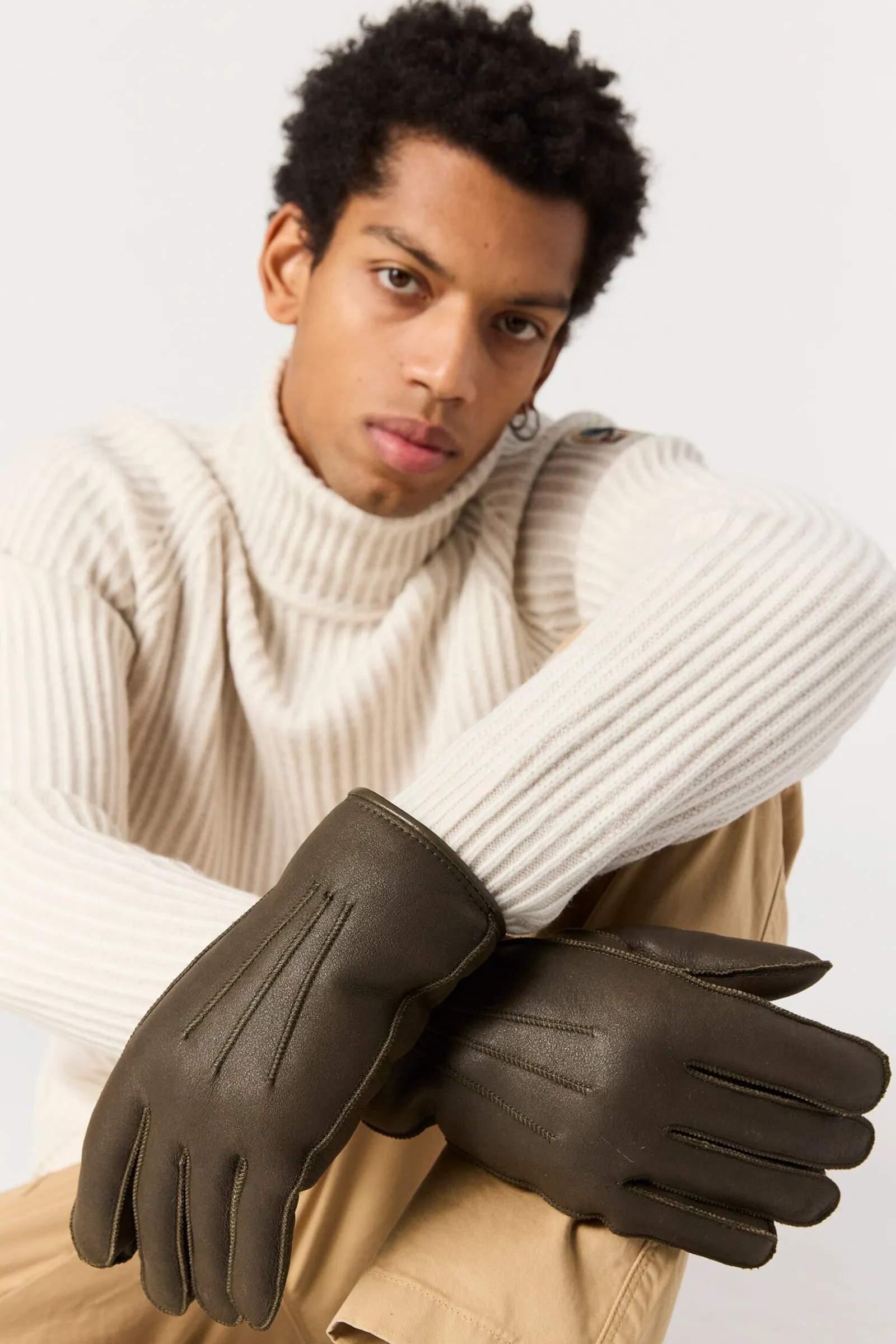 Parajumpers Handschoenen|Handschoenen-SHEARLING - HANDSCHOENEN ALMOND