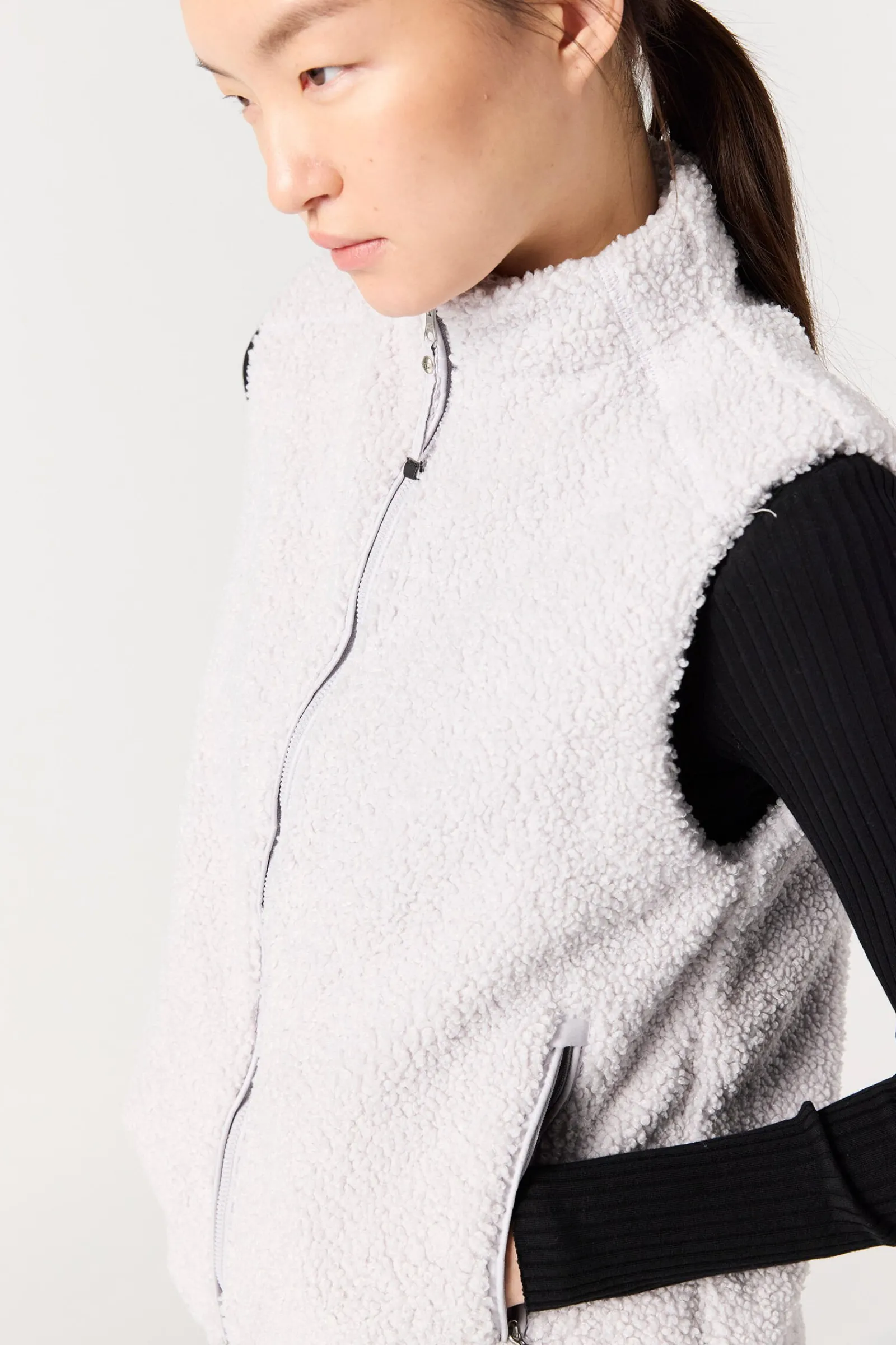 Parajumpers Gilets|Sweaters-VENUS - GILET MET VOLLEDIGE RITS PEARL GREY