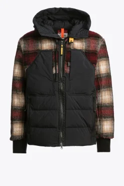 Parajumpers Hybrids|Donsjassen-YOUNG - SWEATER MET CAPUCHON VAN KRULLEND FLEECE RED - BLACK - WHITE - BEIGE