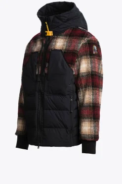 Parajumpers Hybrids|Donsjassen-YOUNG - SWEATER MET CAPUCHON VAN KRULLEND FLEECE RED - BLACK - WHITE - BEIGE