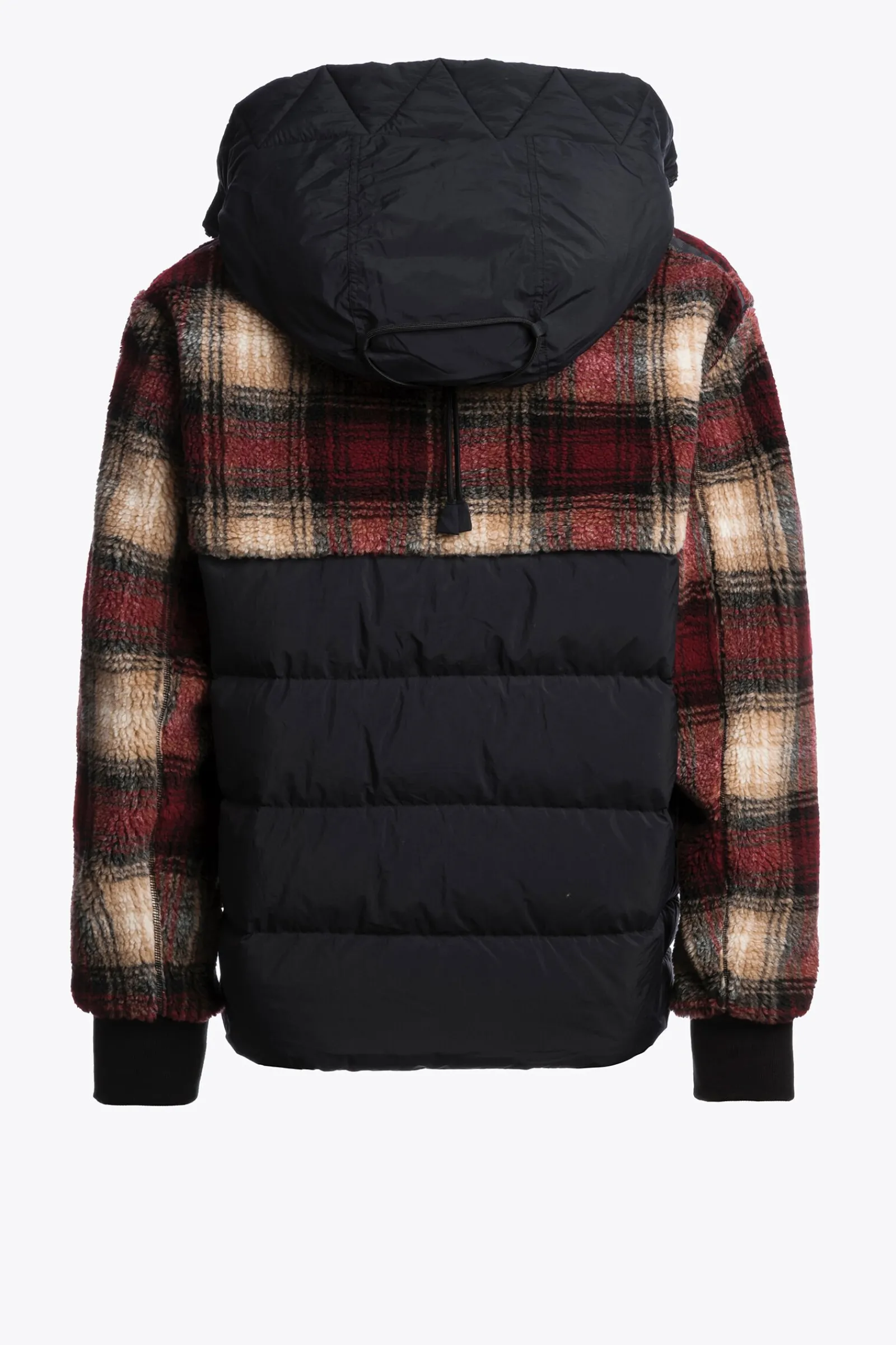 Parajumpers Hybrids|Donsjassen-YOUNG - SWEATER MET CAPUCHON VAN KRULLEND FLEECE RED - BLACK - WHITE - BEIGE