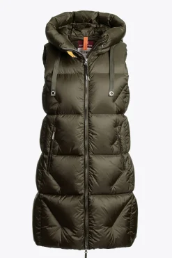 Parajumpers Gilets|Donsjassen-ZULY - GILET MET CAPUCHON OLIVE GREY